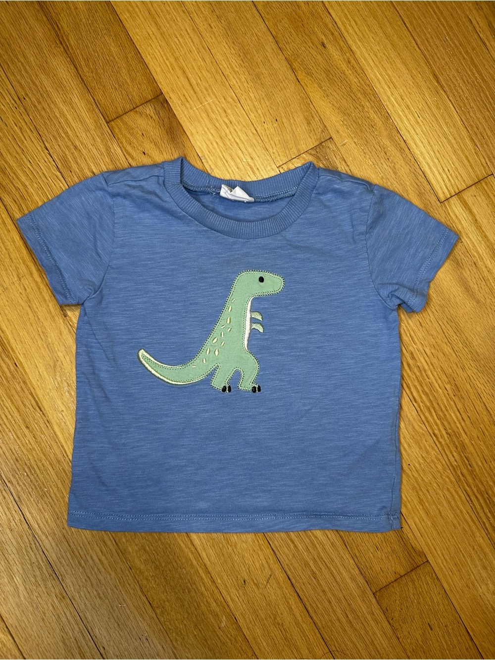 12M Blue Dino Appliqué Kids Tee